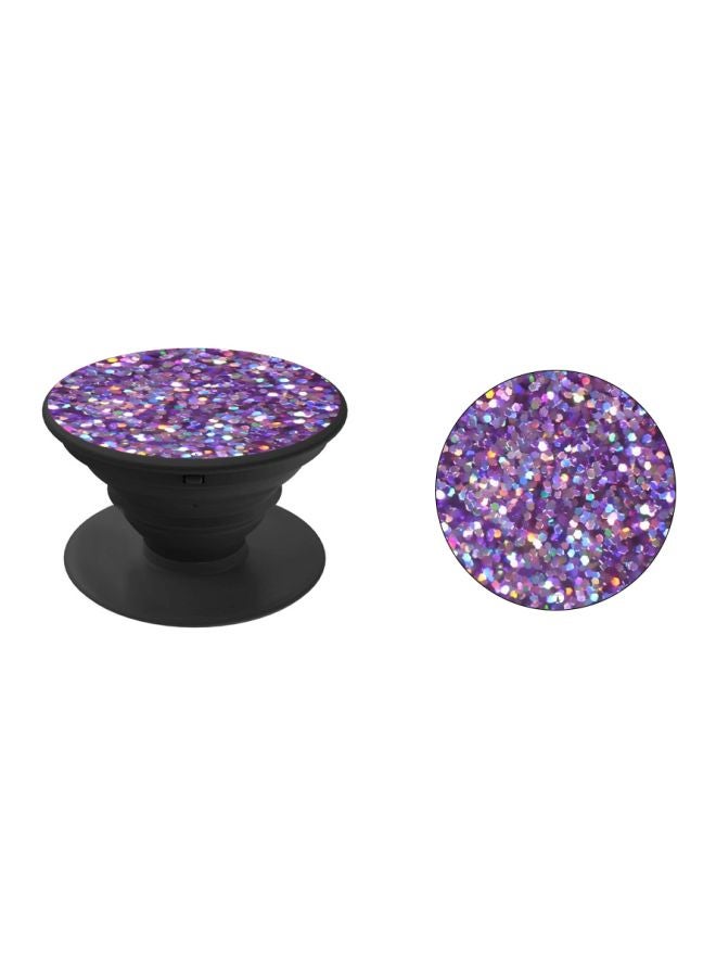 BP Sparkle Printed Pop Socket Phone Holder Purple/White/Black - Image 2