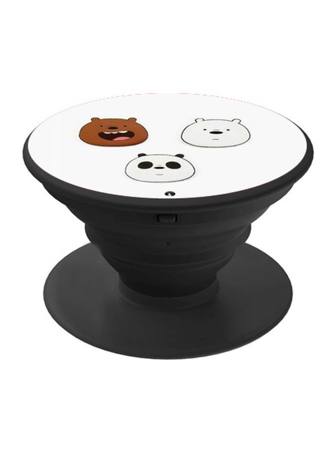 BP Panda And Bear Printed Mobile Pop Socket White/Brown/Black - Image 1