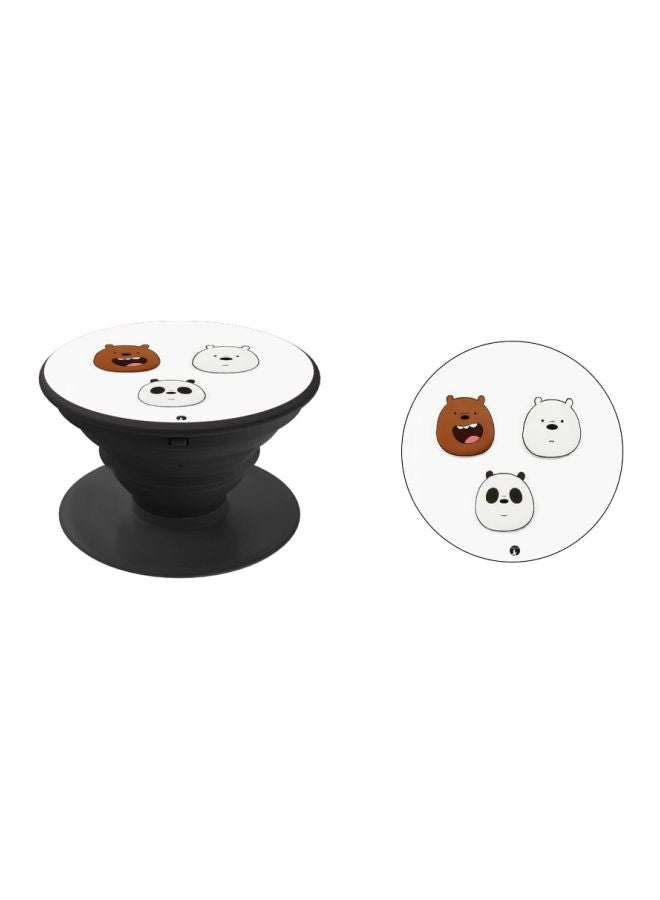 BP Panda And Bear Printed Mobile Pop Socket White/Brown/Black - Image 2