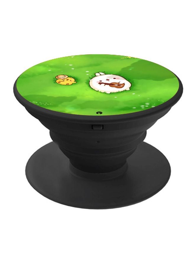 BP Cartoon Printed Pop Socket Phone Holder Green/White/Yellow - Image 1