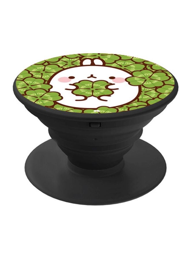 BP Cartoon Printed Pop Socket Phone Holder White/Green/Brown - Image 1