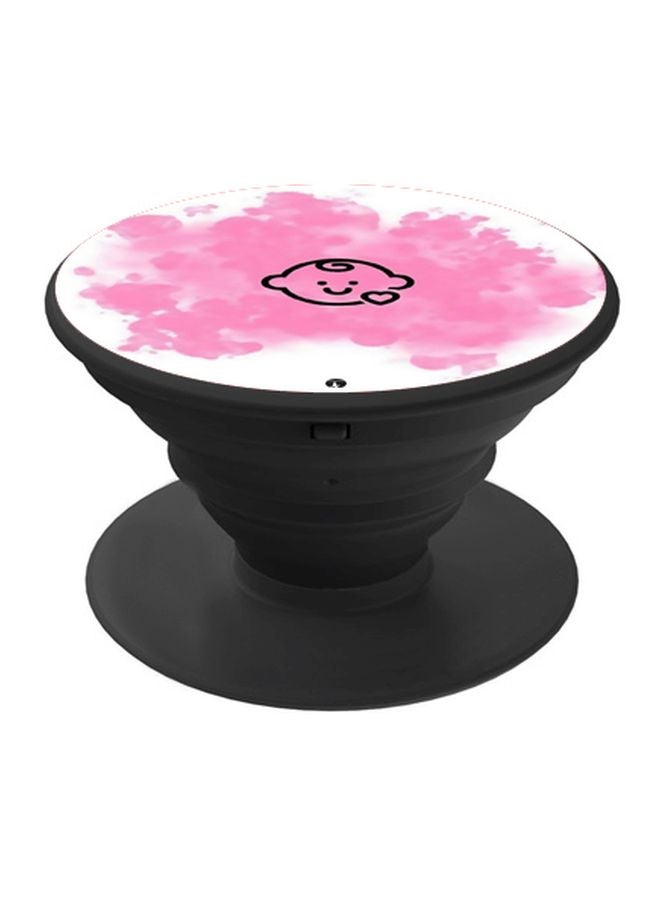 BP Cartoon Printed Pop Socket Phone Holder Black/Pink/White - Image 1