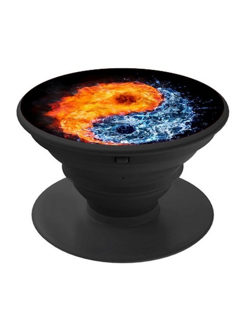 Yin And Yang Printed Pop Socket Phone Holder Black/Yellow/Blue