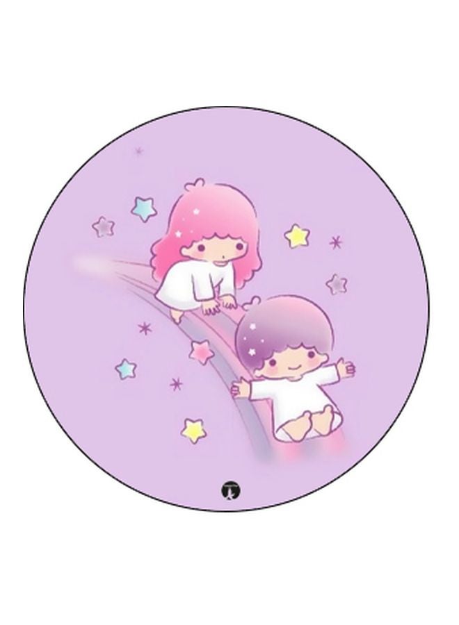 بي بي حامل هاتف على شكل مقبض أصابع منبثق بطبعة رسومات كرتونية أبيض/وردي/أرجواني - Image 2