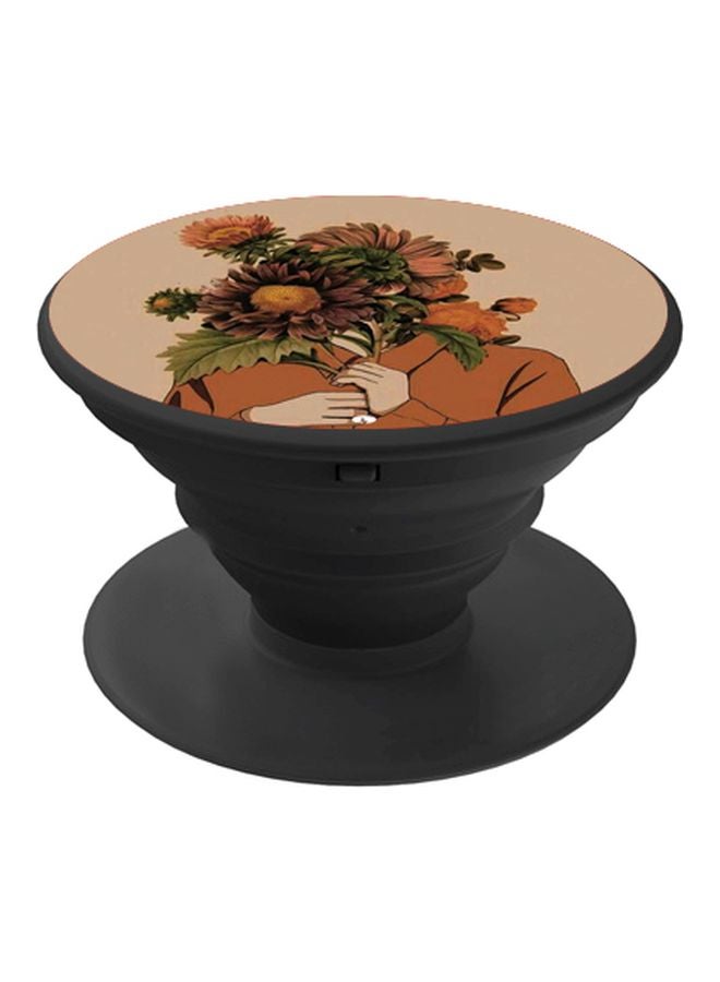 BP Cartoon Printed Mobile Pop Socket Beige/Orange/Green - Image 1