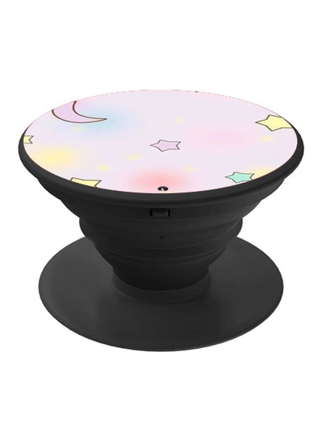 بي بي حامل هاتف بوب سوكيت مطبوع بتصميم نجوم وقمر وردي/ أصفر/ أرجواني - Image 1