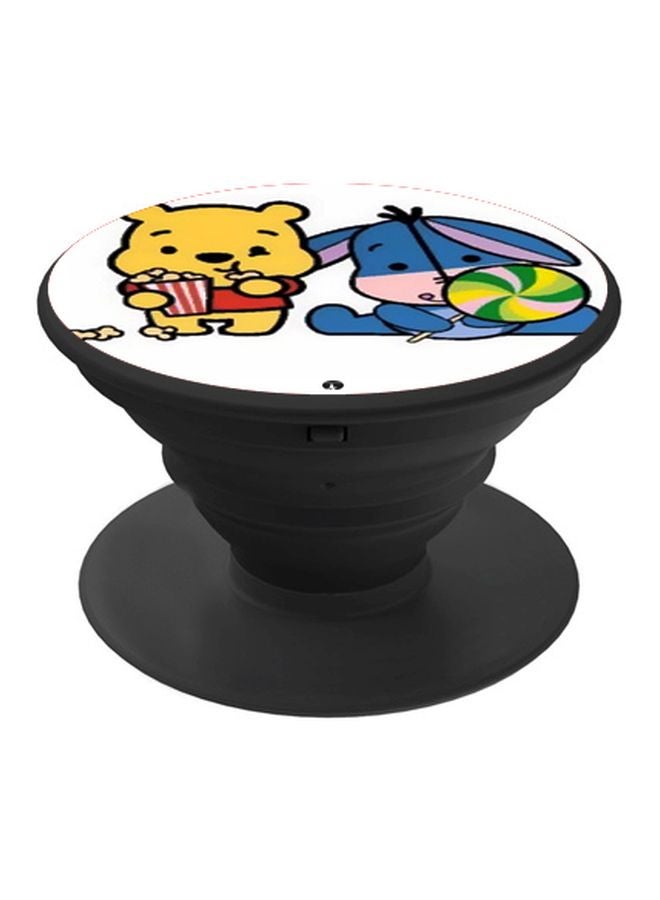 بي بي حامل هاتف على شكل مقبض أصابع منبثق بطبعة رسومات كرتونية أبيض/أزرق/أصفر - Image 1