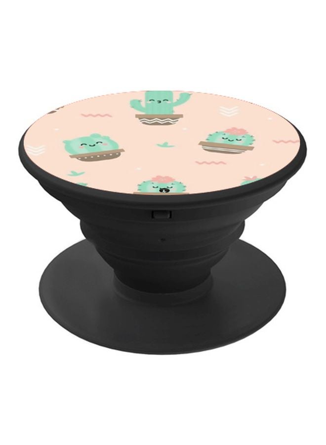 BP Cartoon Printed Pop Socket Phone Holder Beige/Green/Black - Image 1