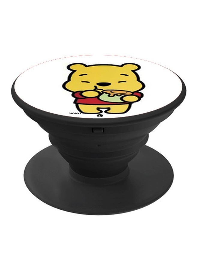 بي بي حامل هاتف على شكل مقبض أصابع منبثق بطبعة رسومات كرتونية أبيض/ أصفر/ أحمر - Image 1