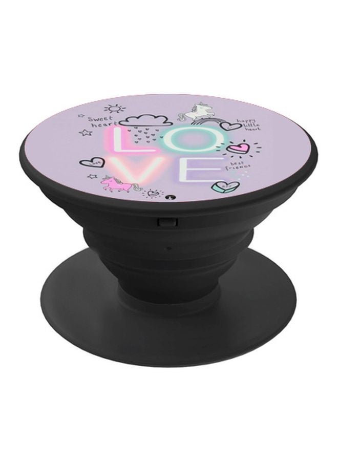 BP Love Printed Pop Socket Phone Holder Purple/Pink/Green - Image 1