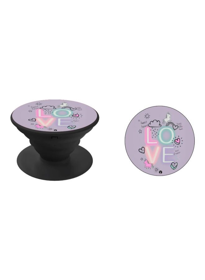 BP Love Printed Pop Socket Phone Holder Purple/Pink/Green - Image 2