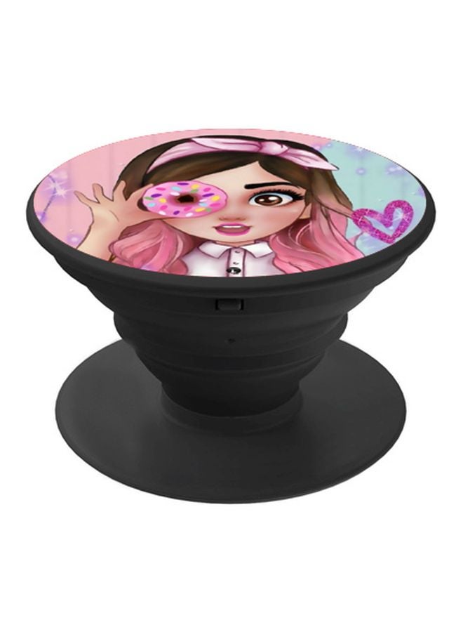 BP Cartoon Character Printed Pop Socket Phone Holder Pink/Beige/Blue - Image 1