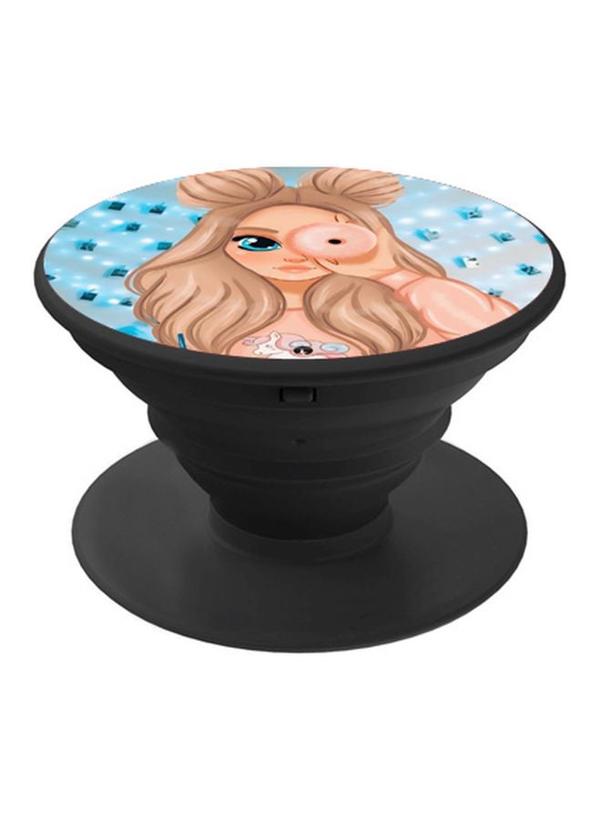 BP Cartoon Character Printed Pop Socket Phone Holder Blue/Brown/Pink - Image 1