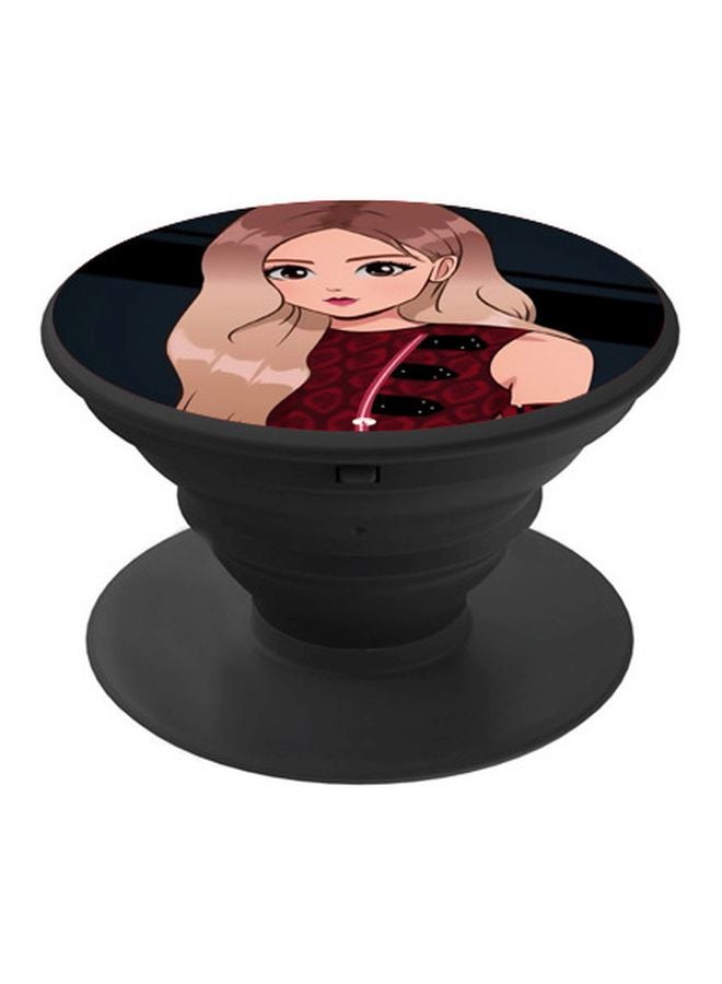 BP Cartoon Character Printed Pop Socket Phone Holder Beige/Red/Black - Image 1