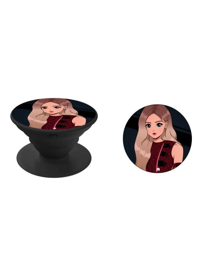 BP Cartoon Character Printed Pop Socket Phone Holder Beige/Red/Black - Image 2