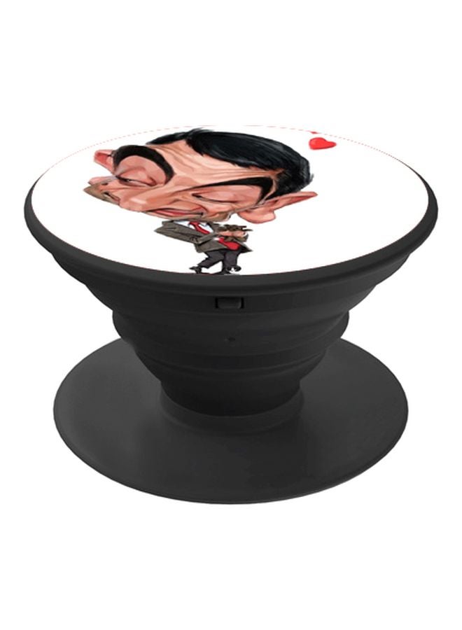 BP Mr. Bean Printed Mobile Pop Socket White/Black/Pink - Image 1