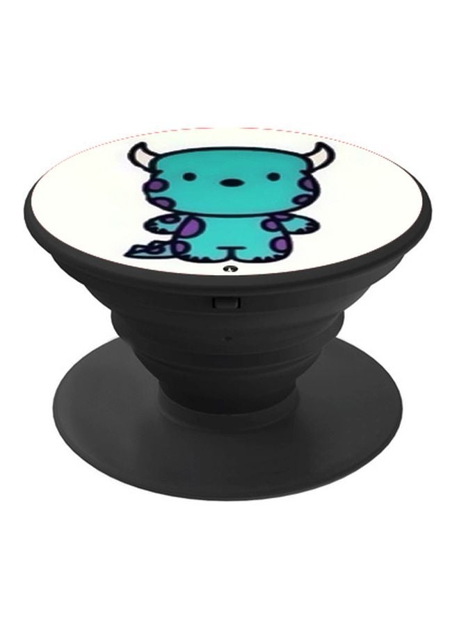 BP Cartoon Printed Pop Socket Phone Holder White/Green/Purple - Image 1