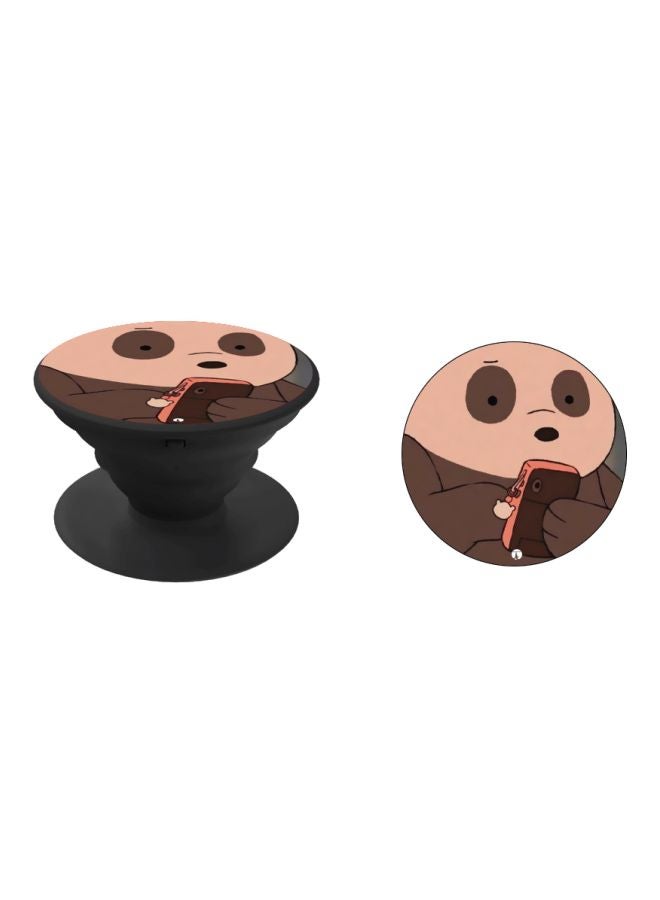 BP Panda Printed Pop Socket Phone Holder Beige/Brown/Black - Image 2