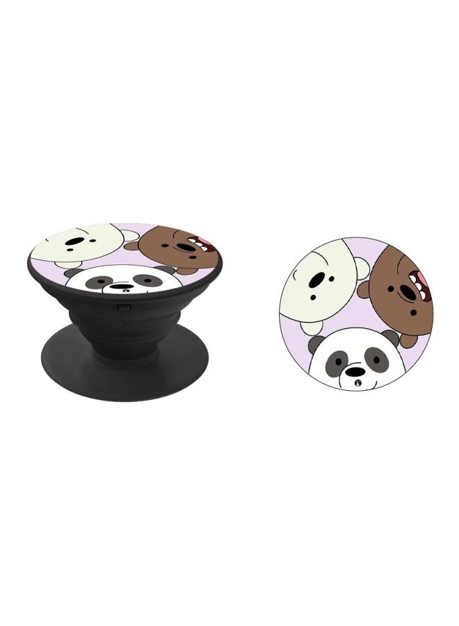 BP Panda And Bear Printed Pop Socket Phone Holder Purple/White/Brown - Image 2