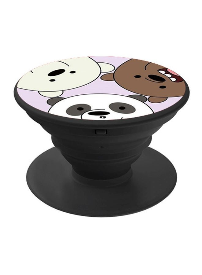 BP Panda And Bear Printed Pop Socket Phone Holder Purple/White/Brown - Image 1
