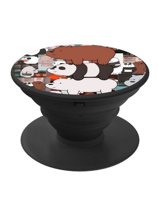 BP Panda And Bear Printed Mobile Pop Socket White/Brown/Black - Image 1