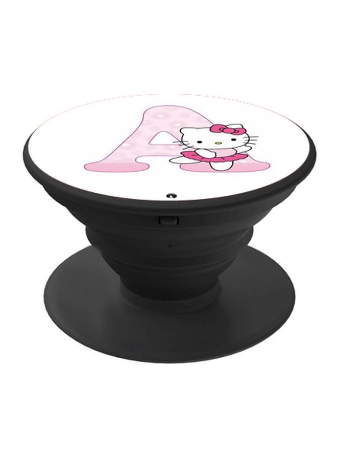 BP Hello Kitty A Letter Printed Mobile Pop Socket Pink/White - Image 1