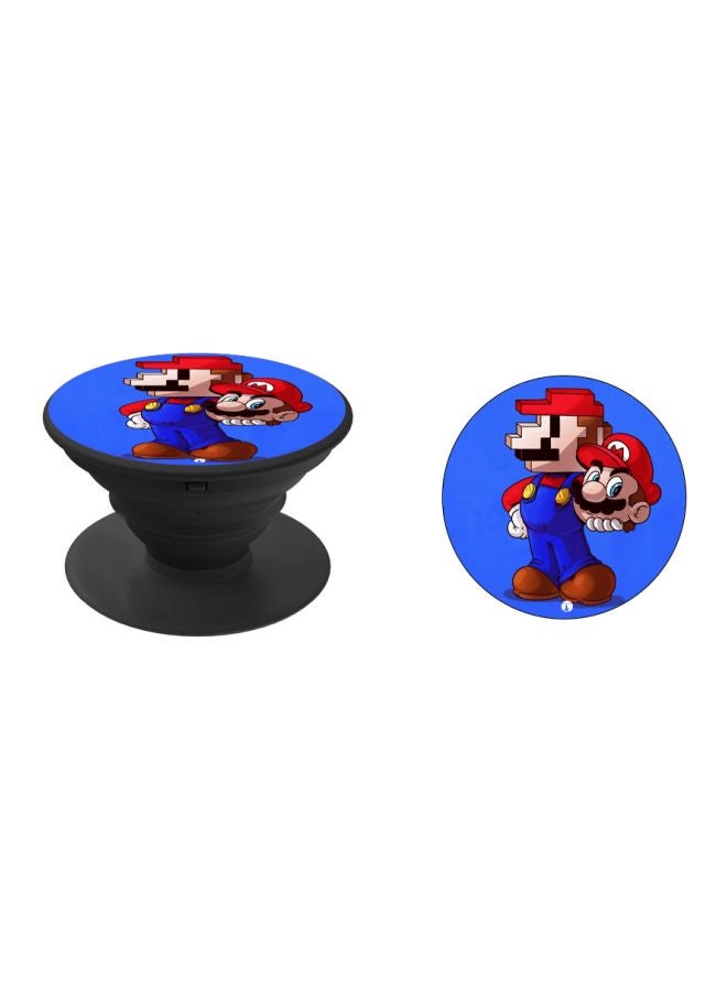 BP Super Mario Printed Mobile Pop Socket Blue/Red/Brown - Image 2