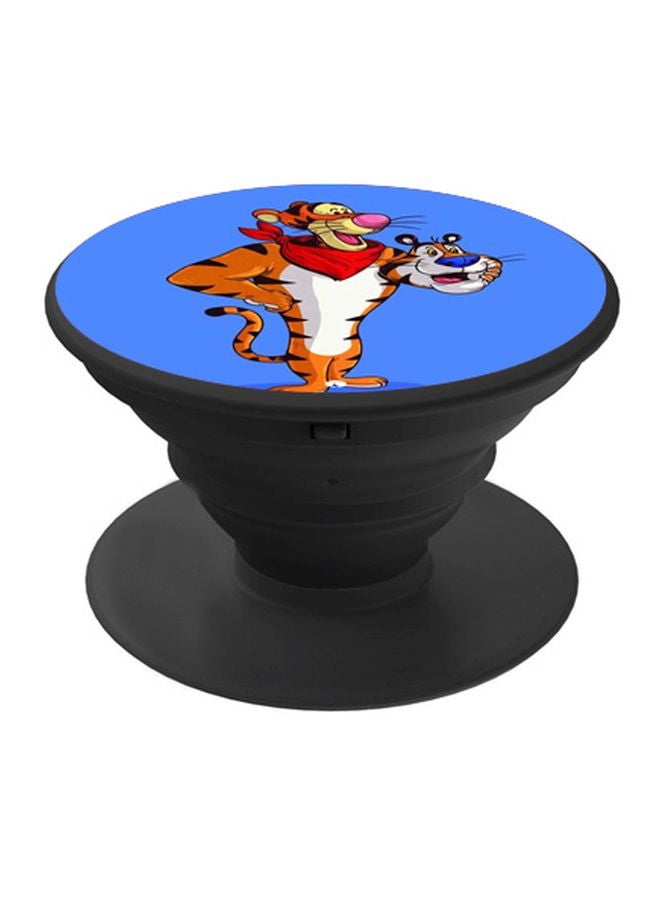 BP Tiger Cartoon Printed Mobile Pop Socket Blue/Orange/White - Image 1