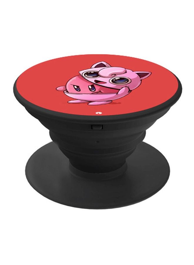 بي بي مقبض بوب سوكيت للموبايل بطبعة رسومات كرتونية أحمر/ وردي/ أزرق - Image 1