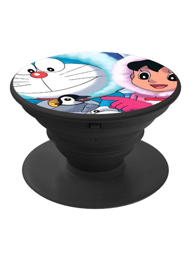 بي بي حامل هاتف بوب سوكيت بطبعة شخصية دورايمون أبيض/أزرق/بيج - Image 1