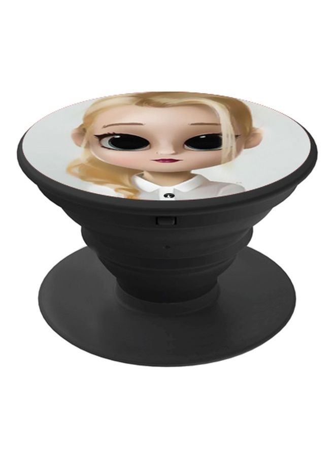 BP Cartoon Printed Pop Socket Phone Holder Beige/Grey/Black - Image 1
