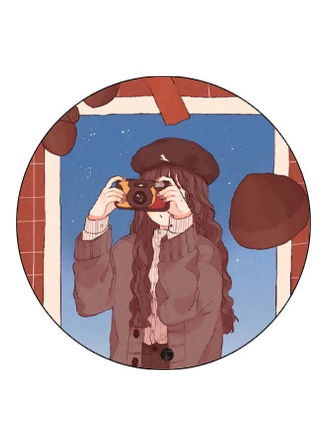 بي بي مقبض بوب سوكيت للموبايل بطبعة رسومات كرتونية البني/الأزرق - Image 2