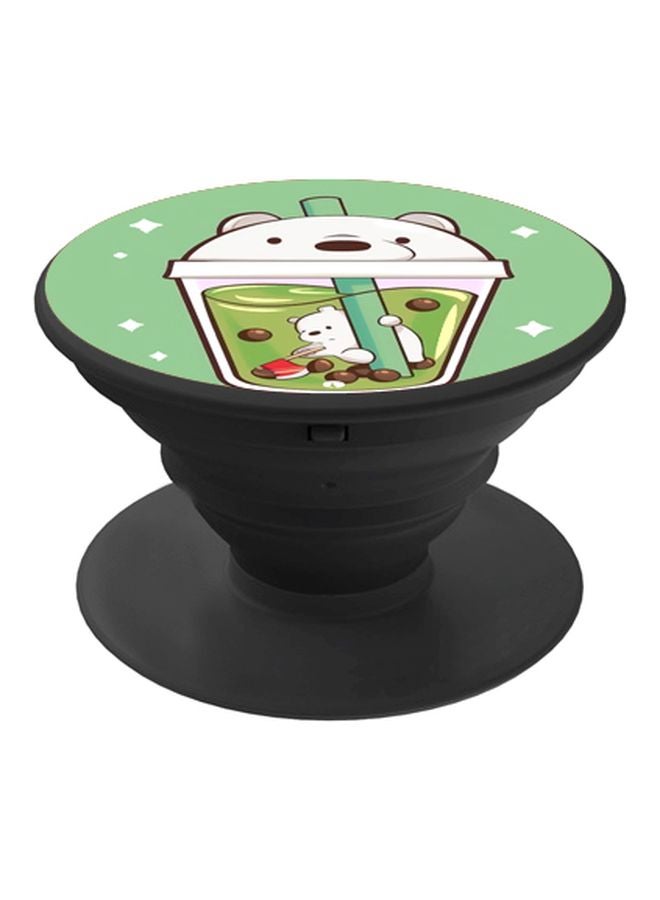 بي بي حامل هاتف بوب سوكيت بطبعة كوب بتصميم دب أخضر/أبيض/ بني - Image 1