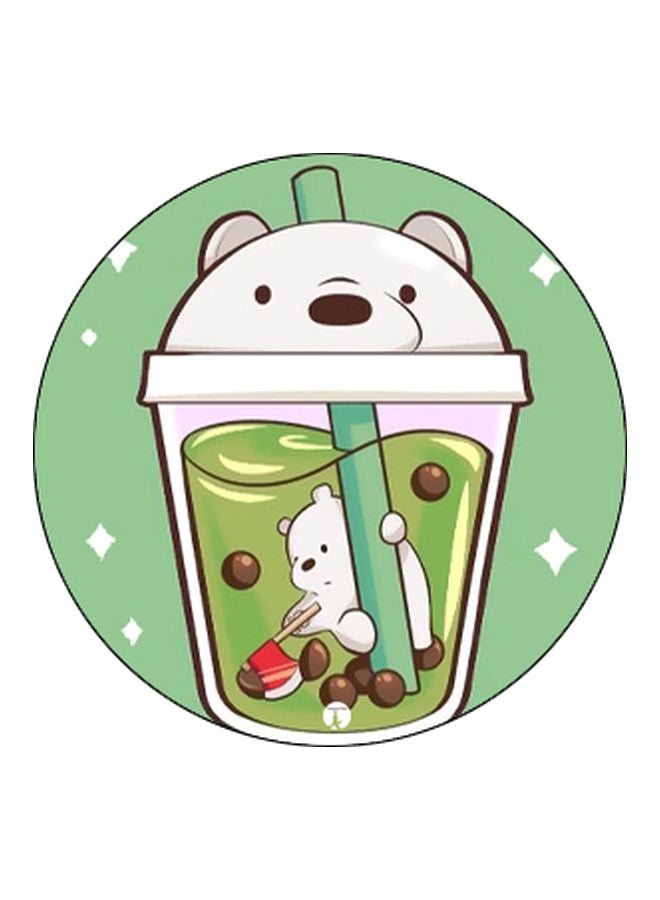 بي بي حامل هاتف بوب سوكيت بطبعة كوب بتصميم دب أخضر/أبيض/ بني - Image 2