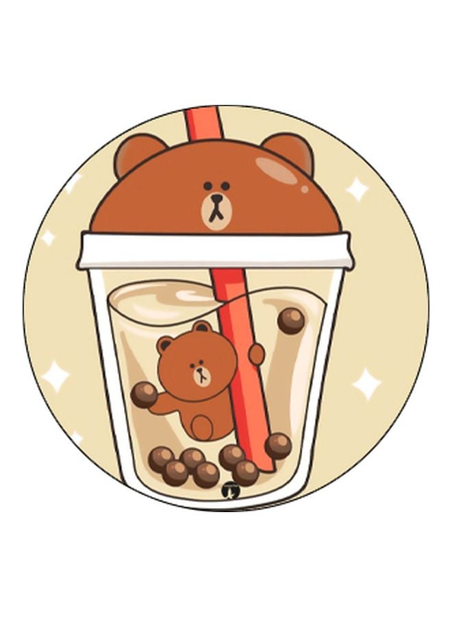 BP Bear Tumbler Printed Mobile Pop Socket Beige/Brown/White - Image 2