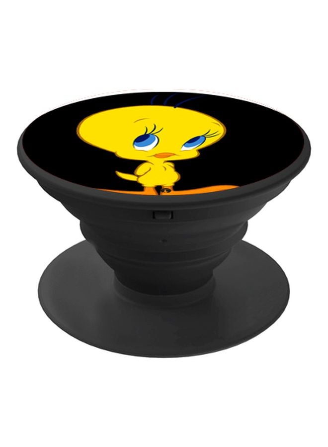 BP Cartoon Printed Mobile Pop Socket Black/Yellow/Brown - Image 1