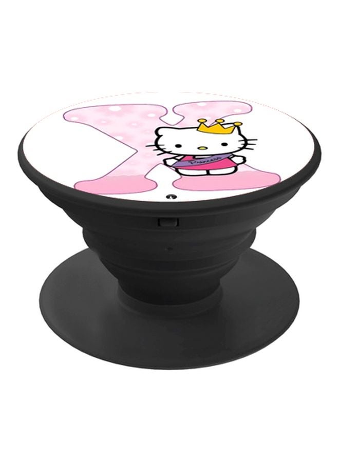 BP Hello Kitty X Letter Printed Mobile Pop Socket White/Pink/Black - Image 1