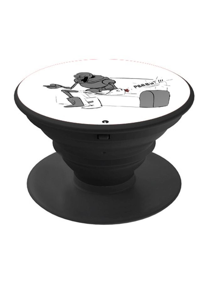 BP Cartoon Printed Pop Socket Phone Holder White/Grey/Black - Image 1