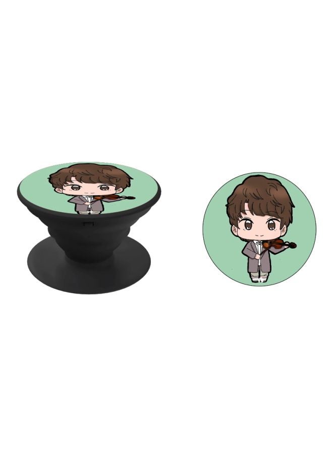 BP Cartoon Printed Pop Socket Phone Holder Green/Grey/Beige - Image 2