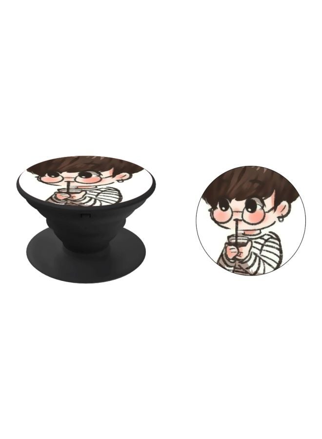 BP Cartoon Printed Pop Socket Phone Holder White/Brown/Beige - Image 2