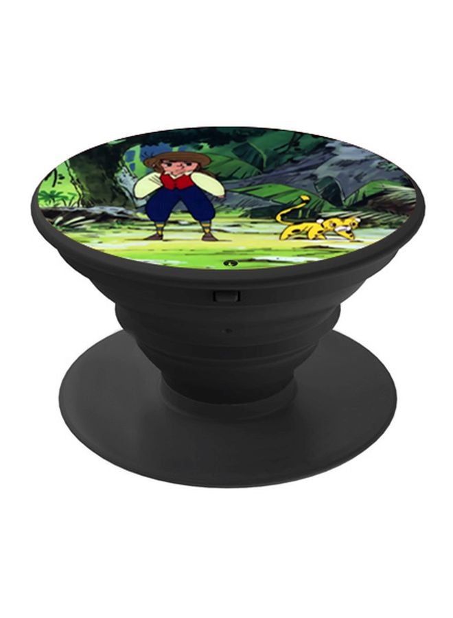 BP Cartoon Printed Mobile Pop Socket Green/Yellow/Blue - Image 1