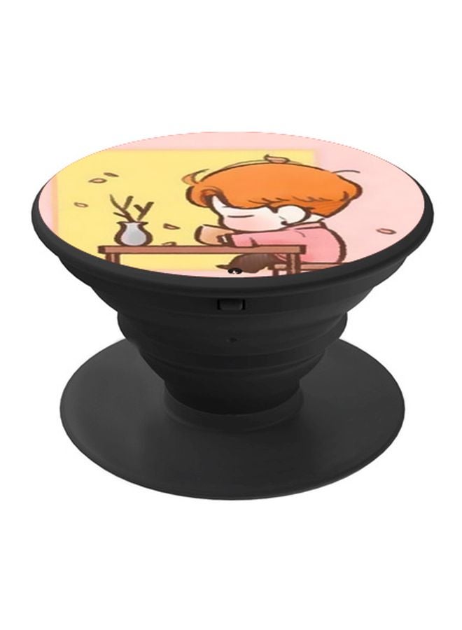 BP Cartoon Printed Pop Socket Phone Holder Yellow/Pink/Orange - Image 1