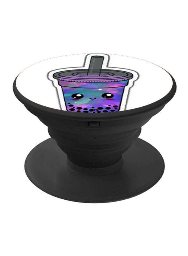 BP Cartoon Printed Pop Socket Phone Holder White/Purple/Grey - Image 1