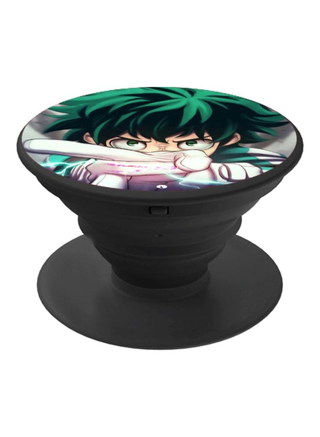 BP Cartoon Printed Mobile Pop Socket Black/Green/Beige - Image 1