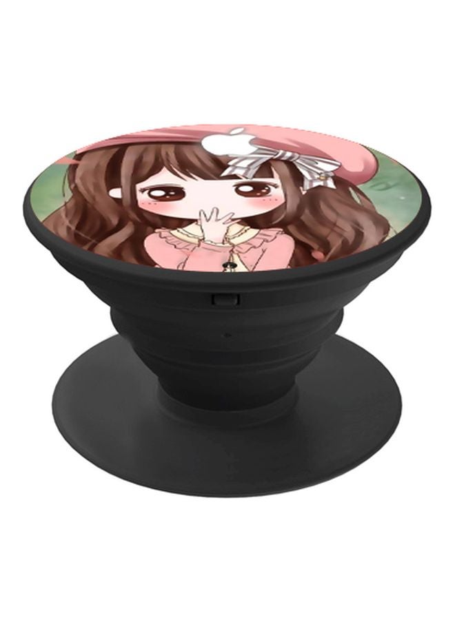 BP Cartoon Printed Pop Socket Phone Holder Pink/Brown/Beige - Image 1