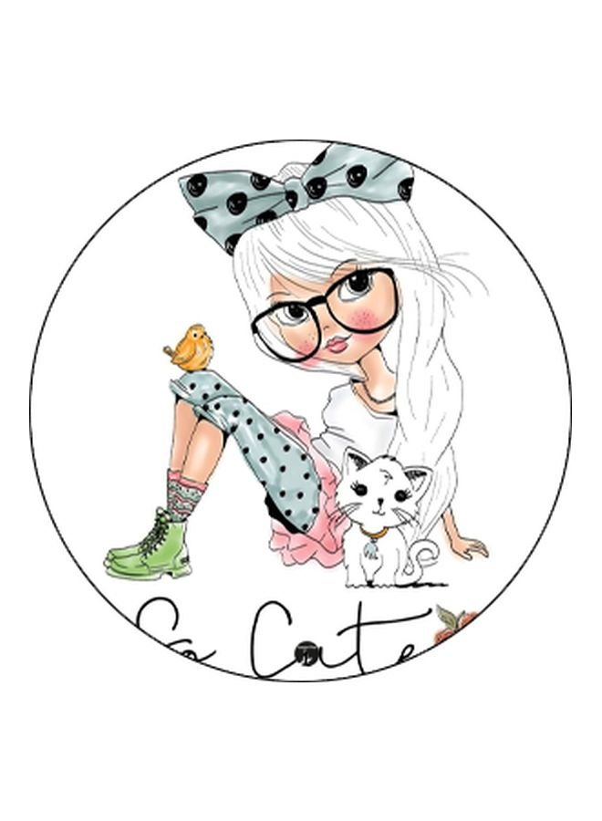 BP Cartoon Printed Pop Socket Phone Holder White/Blue/Pink - Image 2