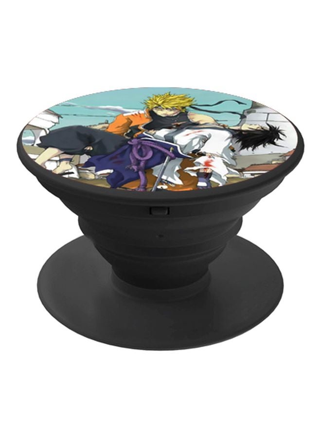 BP Cartoon Printed Mobile Pop Socket Grip Green/Yellow/Purple - Image 1