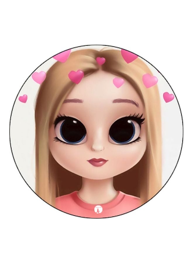 بي بي حامل هاتف على شكل مقبض أصابع منبثق بطبعة رسومات كرتونية بيج/أسود/وردي - Image 2