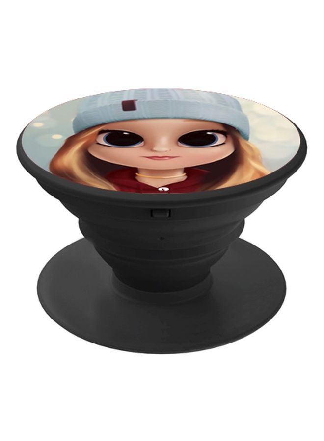 بي بي حامل هاتف على شكل مقبض أصابع منبثق بطبعة رسومات كرتونية أسود/أزرق/ أحمر - Image 1