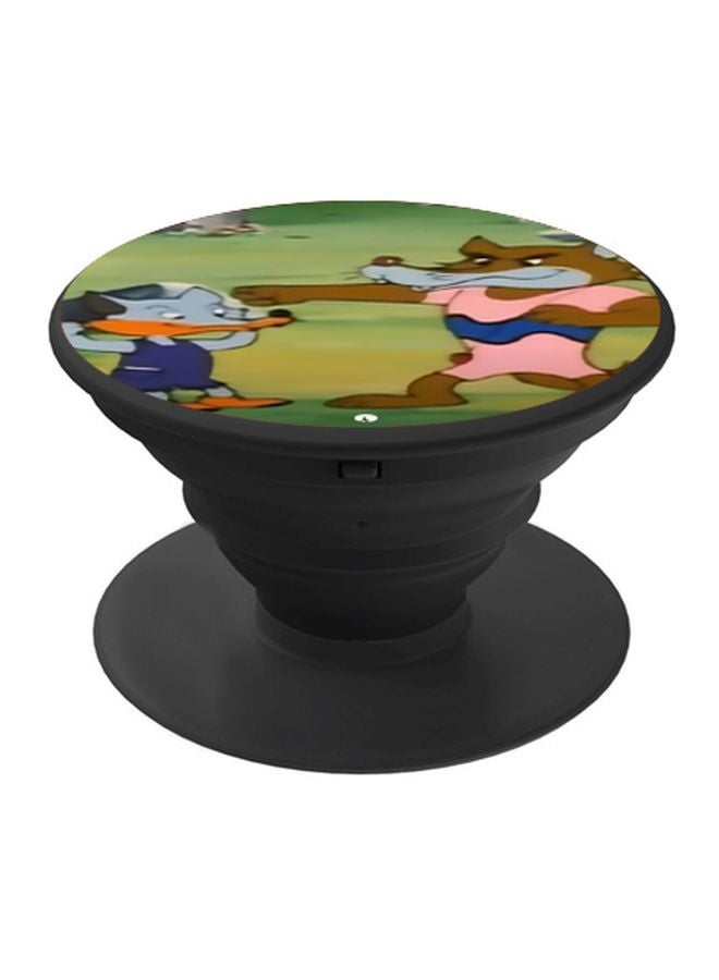BP Cartoon Printed Pop Socket Grip Black/Green/Brown - Image 1